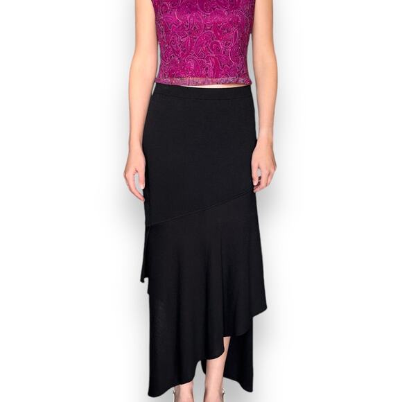 St. John Evening Black Asymmetrical Knit Skirt - Picture 1 of 7